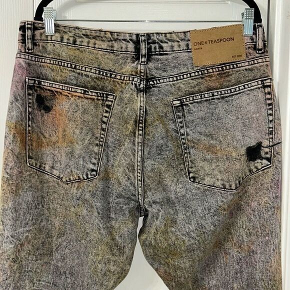 Revolve One Teaspoon Acid Wash Distressed Boyfriend Jeans(Size 32) - Picture 4 of 10